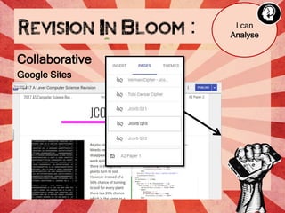 Collaborative
Google Sites
I can
Analyse
 