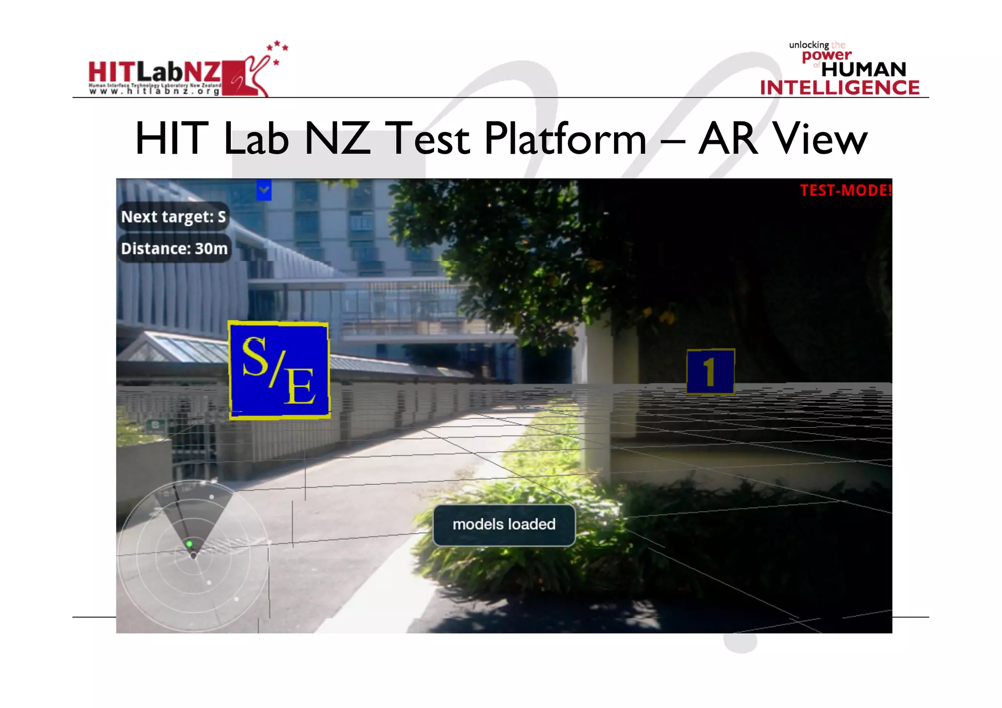 HIT Lab NZ Test Platform – AR View
 