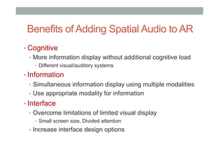 Spatial Audio for Augmented Reality | PDF