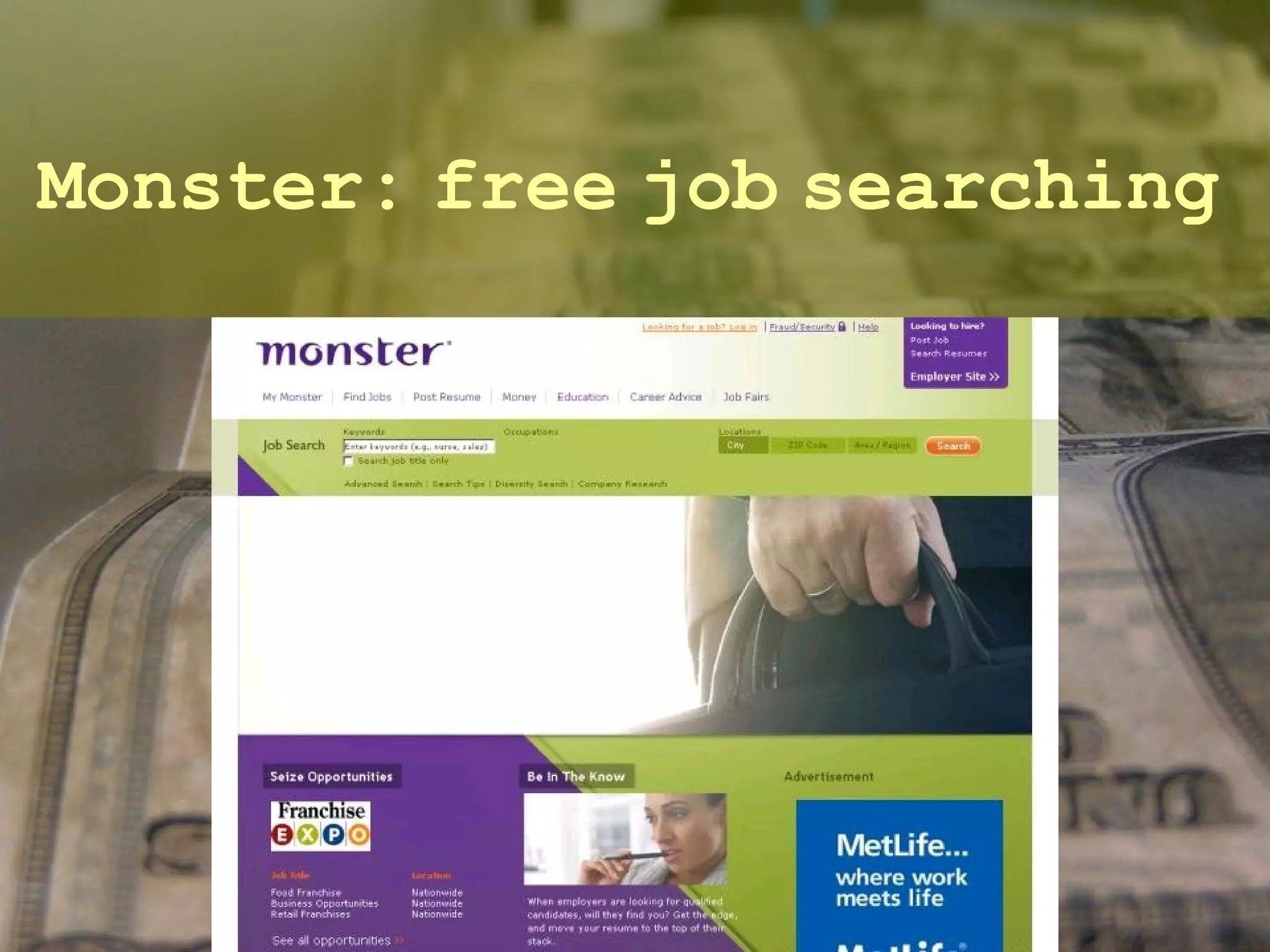 Monster:   free   job   searching 