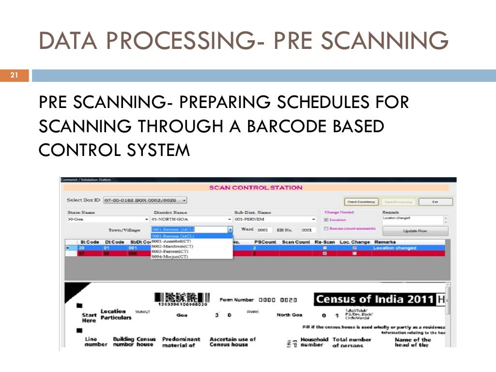 DATA PROCESSING PRE SCANNING 21