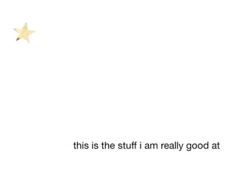 What I am good at
 
