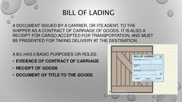 bill of lading document