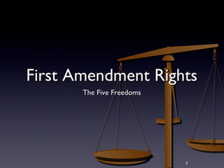 First Amendment Rights
The Five Freedoms

2

 