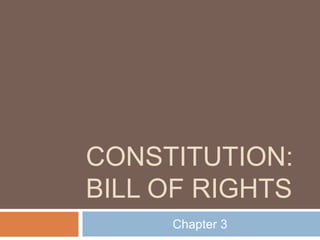 CONSTITUTION:
BILL OF RIGHTS
Chapter 3
 
