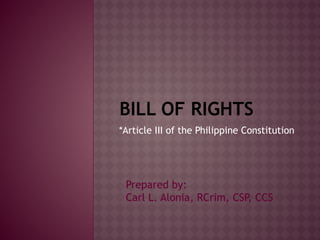 Comprehensive Overview of the Philippine Bill of Rights and ...