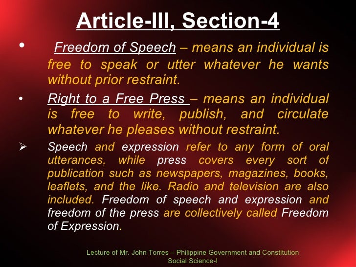 Bill of rights (lecture 3)