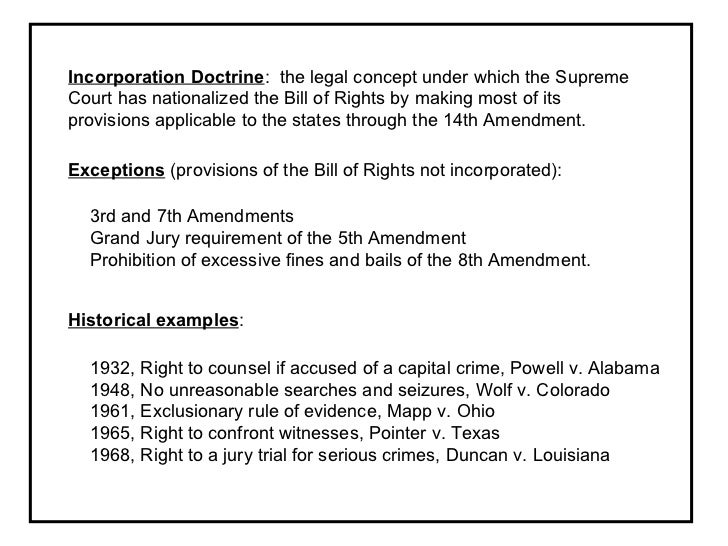 bill of rights incorporation Definition of incorporation (bill of rights) in the legal dictionary - by free online english dictionary and encyclopedia what is incorporation (bill of rights. bill of rights incorporation Definition of incorporation (bill of rights) in the legal dictionary - by free online english dictionary and encyclopedia what is incorporation (bill of rights.