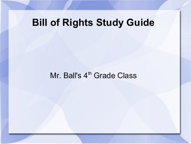 Bill Of Rights Test Review