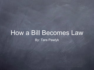 How a Bill Becomes Law
By: Tara Pawlyk
 