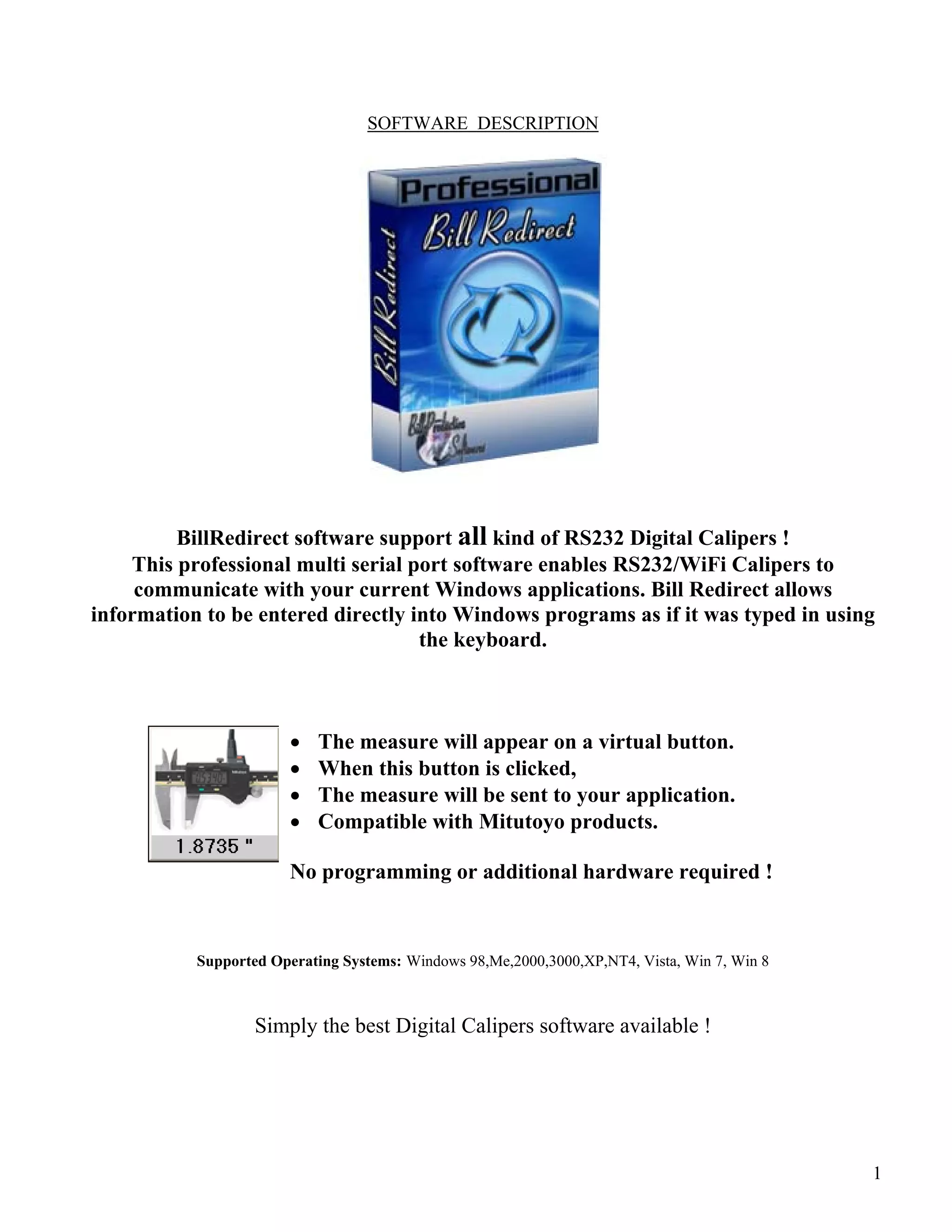 Caliper Program Digital Calipers Software Mitutoyo / Logiciel pour Pied à coulisse ...