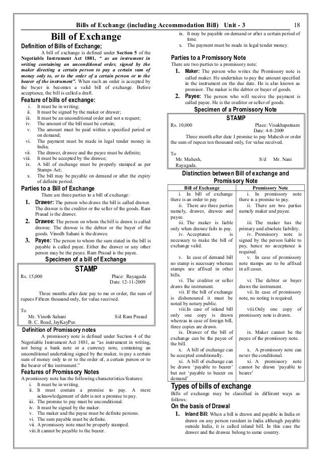 Bills Of Exchange 7