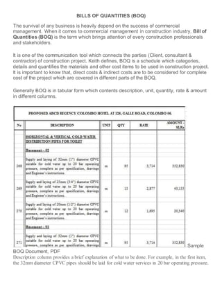 Bills Of Quantities: Perspectives Of Contractor In Malaysia – ACMGN