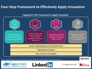#WFTR17
#WFTR17
Four-Step Framework to Effectively Apply Innovation
Source: Capgemini Financial Services Analysis, 2016; h...