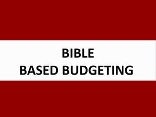 BIBLE BASED BUDGETING  