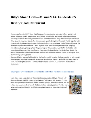 Billy's stone crab DOC