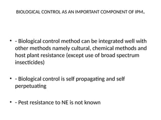 biological control of insect pests and vectors | PPTX