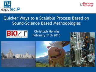 Quicker Ways to a Scalable Process Based on
Sound-Science Based Methodologies
Christoph Herwig
February 11th 2015
 
