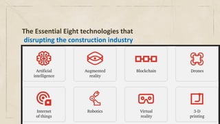 The Essential Eight technologies that
disrupting the construction industry
 