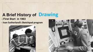 A Brief History of Drawing
- First Start in 1963
- Ivan Sutherland’s Sketchpad program
 