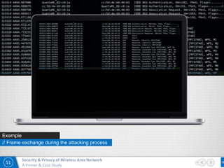 51
Security & Privacy of Wireless Area Network
A Primer & Case Study
Example
// Frame exchange during the attacking process
 