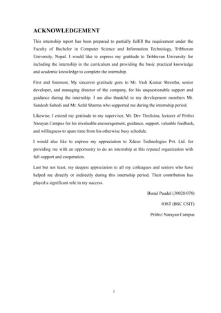 Comprehensive Internship Report on Full Stack Web Development at Xdezo ...