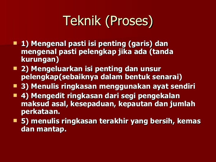 Meringkaskan Karangan Peringkat A (A Level)