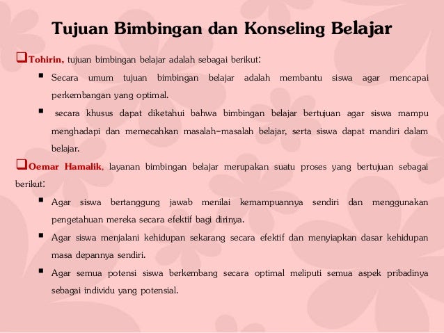 Konsep Bimbingan dan Konseling Belajar di Sekolah