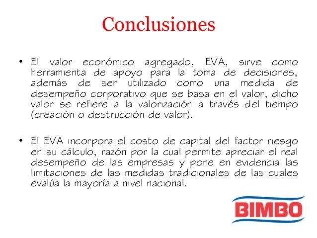 EL CALCULO DEL EVA EN LA EMPRESA BIMBO