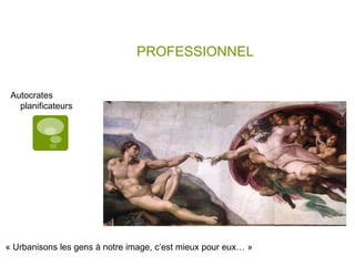 PROFESSIONNELAutocrates    planificateurs« Urbanisons les gens à notre image, c’est mieux pour eux… »