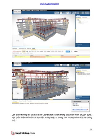 Còn bình thường thì các bạ
Học phần mềm thì mời các b
khó.
ạn BIM Coordinator sẽ làm trong các ph
i các bạn lên mạng hoặc ra trung tâm nhưng m
25
làm trong các phần mềm chuyên dụng.
trung tâm nhưng mình thấy là không
www.huytraining.com
 