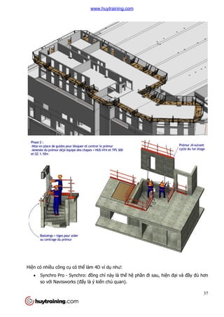 Hiện có nhiều công cụ có th
 Synchro Pro - Synchro
so với Navisworks (đ
có thể làm 4D ví dụ như:
Synchro: đồng chí này là thế hệ phần đi sau, hi
i Navisworks (đấy là ý kiến chủ quan).
37
n đi sau, hiện đại và đầy đủ hơn
www.huytraining.com
 