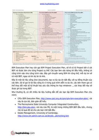 BIM Execution Plan hay còn g
BEP nó được làm cho từng Project c
công trình nào như công tr
có một BEP, ngay cả khi dự
Đây là một tài liệu sống (live document), t
các bên. Sở dĩ gọi là tài liệu s
thể thay đổi một số kỹ thu
được ghi lại trong BEP.
Như thường lệ, có rất nhiề
mình:
 CPIx BIM Execution Plan,
này là của UK, đơn gi
 The Pennsylvania State University Computer Integrated Construction,
http://bim.psu.edu/, cái này c
mà nó quá đồ sộ cho các b
 Estate Management, University of Cambridge
http://www.em.admin.cam.ac.uk/develo...plementing
BIM Execution Plan hay còn gọi BIM Project Execution Plan, sở dĩ có t
ng Project cụ thể. Các bạn làm xây dựng thì
ư công trình nào. Bây giờ chuyển sang BIM thì c
ự án là nhỏ.
ng (live document), tạo ra lúc dự án bắt đầu v
u sống là vì trong quá trình diễn ra dự án, các bên tham gia có
thuật hay yêu cầu thông tin hay whatever…, các thay đ
ều tài liệu hướng dẫn để các bạn lập BIM Execution Plan cho
CPIx BIM Execution Plan, http://www.cpic.org.uk/cpix/cpix-bim
a UK, đơn giản dễ hiểu.
The Pennsylvania State University Computer Integrated Construction,
, cái này của Mỹ, là một trong những BIM BEP đ
cho các bạn mới bắt đầu
Estate Management, University of Cambridge,
http://www.em.admin.cam.ac.uk/develo...plementing-bim
65
ĩ có từ Project bởi vì cái
ng thì đều hiểu, không có
n sang BIM thì cũng thế, mỗi dự án sẽ
u với sự đồng thuận của
án, các bên tham gia có
u thông tin hay whatever…, các thay đổi này sẽ
p BIM Execution Plan cho
bim-execution-plan/, cái
The Pennsylvania State University Computer Integrated Construction,
ng BIM BEP đầu tiên, nhưng
www.huytraining.com
 