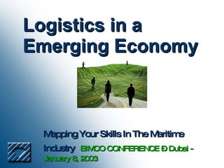 Logistics in a Emerging Economy Mapping Your Skills In The Maritime Industry  BIMCO CONFERENCE – Dubai - January 8, 2003  