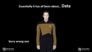 Essentially it has all been about… Data
Sorry wrong one
 
