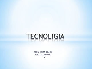 SOFIA CASTAÑEDA #6 SARA  AGUDELO #2 7°A TECNOLIGIA 