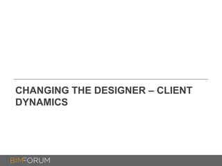 CHANGING THE DESIGNER – CLIENT
DYNAMICS
 