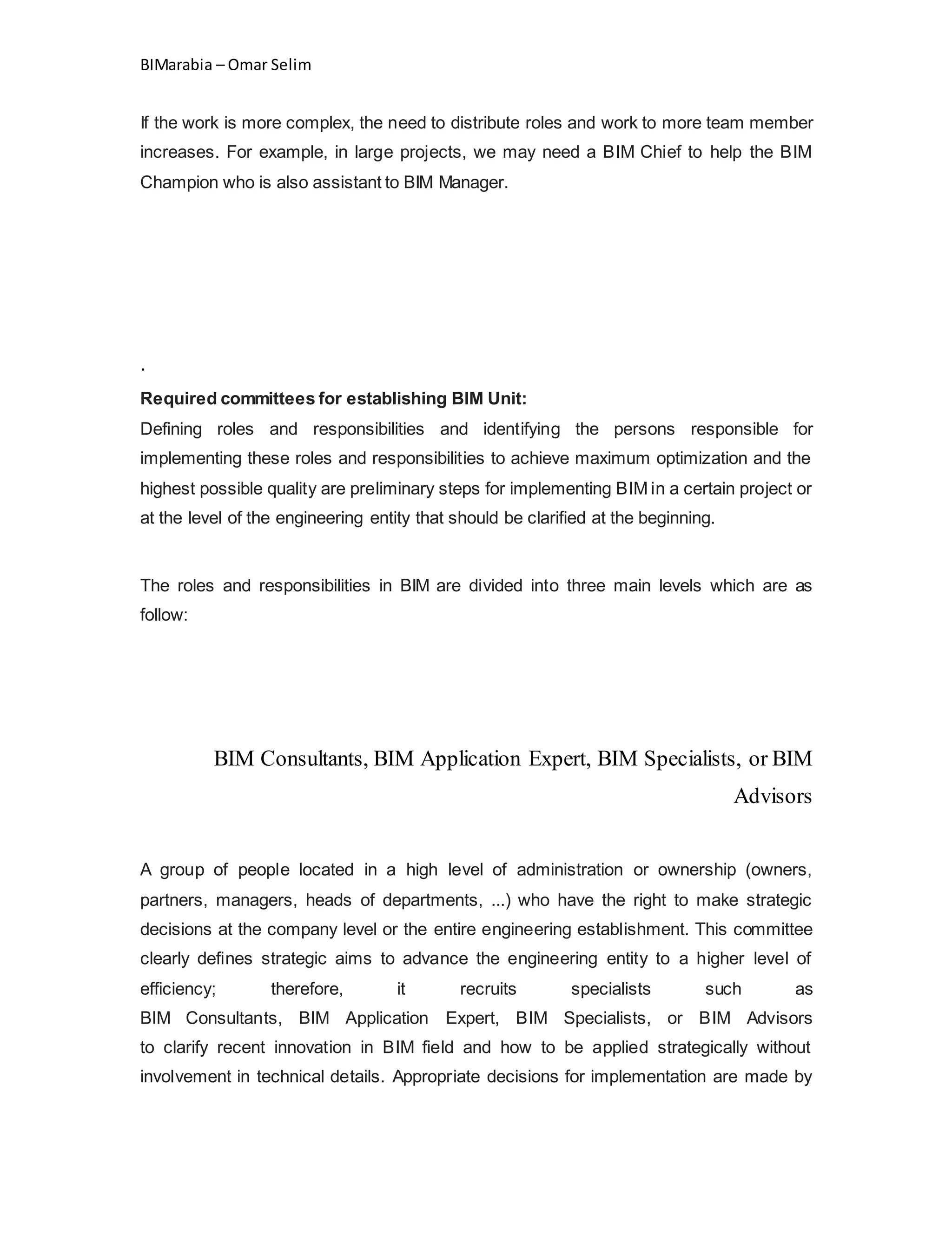 Bim implementation | DOCX