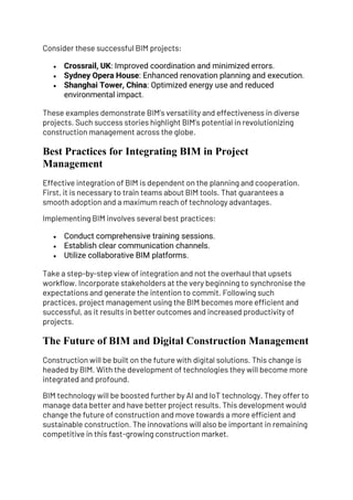 BIM in Construction Project Management: Boosting Efficiency | PDF