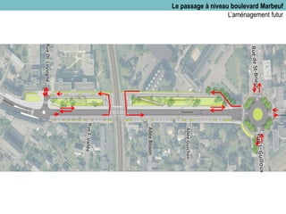 RueDr.Louvigné
AlléeBisson
AlléeGuichen
Le passage à niveau boulevard Marbeuf
L’aménagement futur
 