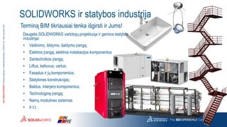 3DS.COM/SOLIDWORKS©DassaultSystèmes|ConfidentialInformation|5/18/2015|ref.:3DS_Document_2014
SOLIDWORKS ir statybos indust...