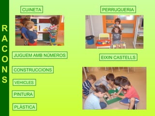 CUINETA           PERRUQUERIA



R
A
C
    JUGUEM AMB NÚMEROS
O                        EIXIN CASTELLS


N   CONSTRUCCIONS

S   VEHICLES


    PINTURA

    PLÀSTICA
 