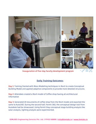 BIMLABS _ NIT Calicut Faculty Development Program | PDF