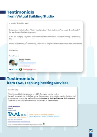 Testimonials
from Virtual Building Studio
Testimonials
from TAAL Tech Engineering Services
104
 