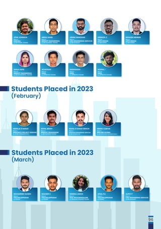Place in
MOHAMMED ZAHEEN
TXG,MALAPPURAM
as TRAINEE
Place in
SHAHEER K
TXG,MALAPPURAM
as TRAINEE
Place in
NIMISHA ASHOK
TAAL TECH,BANGALORE
as GRADUATE ENGINEER TRAINEE
Place in
AFSAL P.A
TXG,MALAPPURAM
as TRAINEE
Place in
ALPHY P
CEG ENGINEERING SERVICES
as BIM ENGINEER
Place in
NEERAJA R VARIAR
DESIONICS PROJECT DESIGNS
as JR.BIM MODELER(CIVIL)
Place in
NEEMA CLEETUS
BIMLABS GLOBAL
as BIM APPLICATION ENGINEER GRADE 1
Place in
RAHUL R KUMAR MENON
SUMANAM ENGINEERING SERVICES
as BIM MODELER MEP
Place in
NOYAL BENNY
BIMSOFT,TRIVANDRUM
as BIM ENGINEER TRAINEE
Place in
JITHU JOHNSON
EUROSIA
as BIM INTERN - TRAINEE
Place in
ABDUL VAHID
BIMSOFT ENGINEERING
as BIM ENGINEER - TRAINEE
Place in
JISHNU MANOHAR
CEG ENGINEERING SERVICES
as BIM MODELER
Place in
KRISHOR. C
ARTH DESIGN
as MEP INTERN
Place in
MUHUZIN MEHBUB
ARTH DESIGN
as MEP INTERN
Place in
SAHLA HAFIZ
BIMSOFT ENGINEERING
as BIM ENGINEERING - TRAINEE
Place in
ACHUTHAN
INKEL
as APPRENTICE TRAINEE
Place in
NARAYANAN
INKEL
as APPRENTICE TRAINEE
Place in
NOUFAL I
INKEL
as APPRENTICE TRAINEE
Students Placed in 2023
(February)
Students Placed in 2023
(March)
96
 
