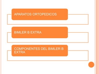 APARATOS ORTOPEDICOS

BIMLER B EXTRA

COMPONENTES DEL BIMLER B
EXTRA

 