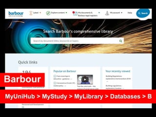 Barbour
MyUniHub > MyStudy > MyLibrary > Databases > B
 