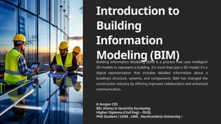 Introduction to Building Information Modeling | PPTX