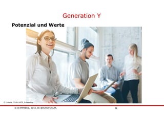 © B´IMPRESS, 2016-06 @EUROFORUM,
vertraulich/confidential
24
Generation Y
Potenzial und Werte
Q: Fotolia_112811470_©mooshny
 