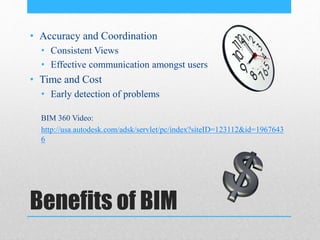 Benefits of BIM
• Accuracy and Coordination
• Consistent Views
• Effective communication amongst users
• Time and Cost
• Early detection of problems
BIM 360 Video:
http://usa.autodesk.com/adsk/servlet/pc/index?siteID=123112&id=1967643
6
 